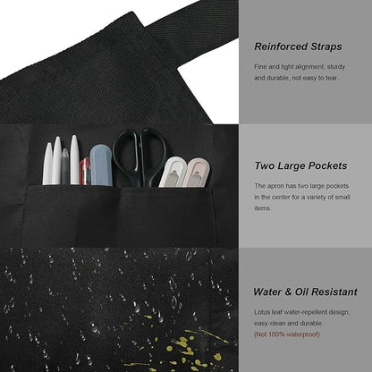 15 Pcs Adult Aprons Bulk with Pockets Adjustable Bib Chef Apron - Image 3