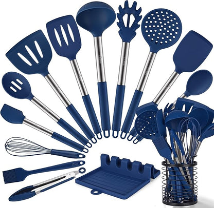 HOTEC 446°F Heat Resistant Silicone Kitchen Utensils, BPA Free Cooking Utensil by Hotec