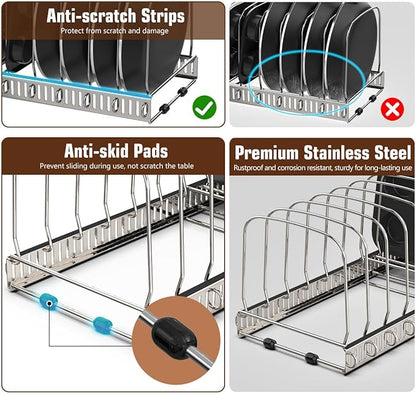 Housolution Cutting Board Organizer Rack, Expandable Baking Tray and Cookie - Image 3