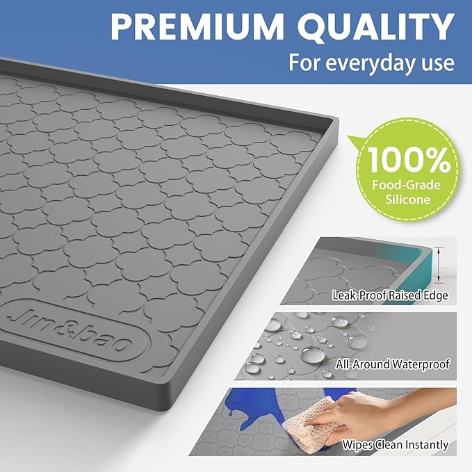 Jin&Bao Waterproof Under Sink Mat 22" x 22", Thick Silicone Mat Cabinet - Image 2