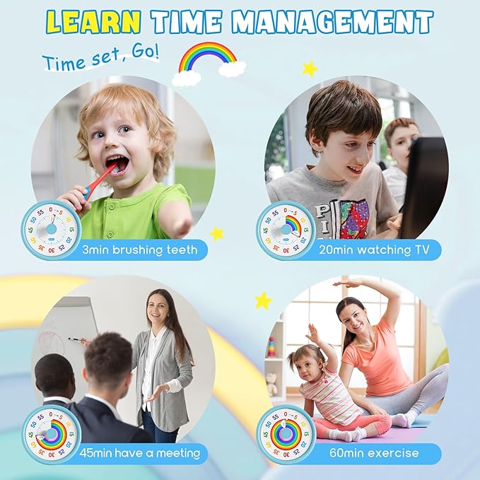 HIPPIH Visual Timer for Kids, 60 Minute Countdown Timers for Classroom Kitchen - Image 7