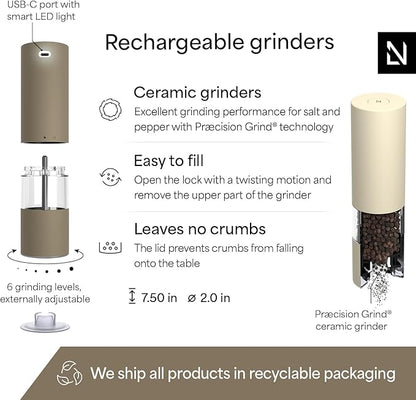 LARS NYSØM Electric Salt and Pepper Grinder Set I Automatic Salt and Pepper - Image 4