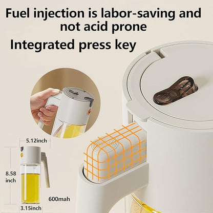 20.3oz/600ml Glass Material 2 in 1 Olive Oil Sprayer - Image 4