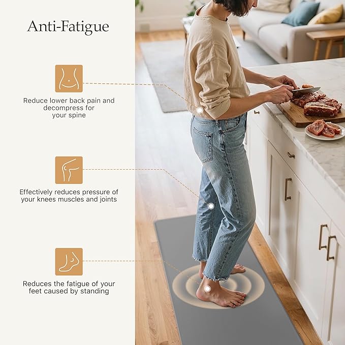 GENIMO Kitchen Mats for Floor 2PCs, Washable Anti Fatigue Mat for Cushioned - Image 3