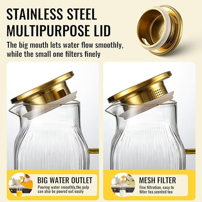 4 Pack 2 Liter/68 oz Square Glass Pitcher - Image 5