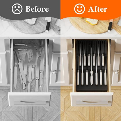 Lifewit Magnetic Drawer Knife Organizers Insert, Kitchen Plastic In Drawer - Image 9