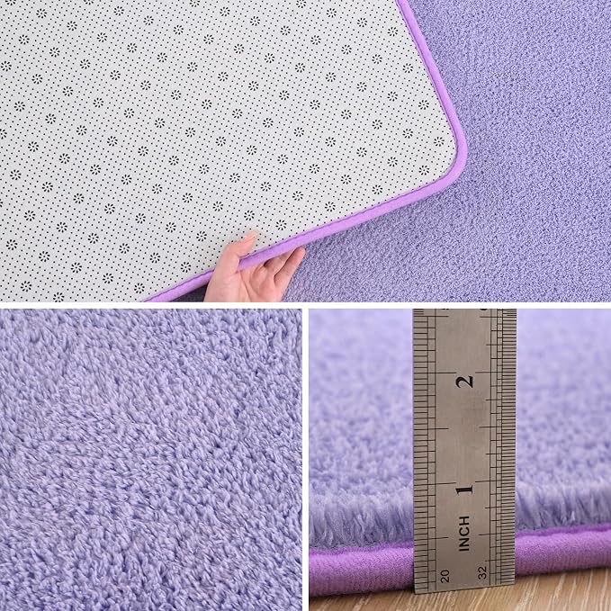 Pettop 4x6 ft Purple Area Rugs for Bedroom Living Room, Washable Memory Foam - Image 4