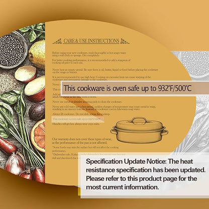 Oval Roasting Pan with Lid and Rack 18" Large Roaster Pan Set Comes With Lron - Image 9