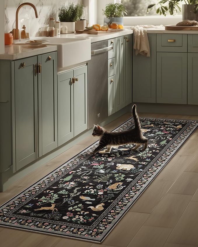 Machine Washable Kitchen Runner Rugs: 2'6"x8' Hallway Runner Stain Resistant by palohom