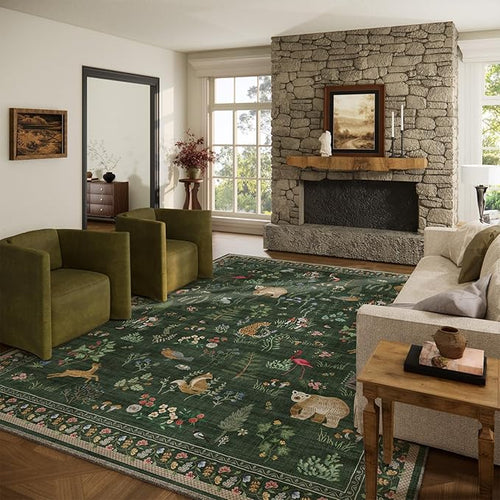 10x14 Area Rugs for Living Room: Washable Rug Stain Resistant Non Slip Low Pile by palohom
