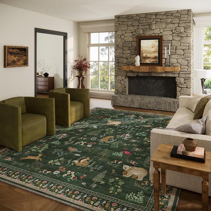 10x14 Area Rugs for Living Room: Washable Rug Stain Resistant Non Slip Low Pile - Image 2