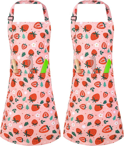 2 Pack Kids Apron, Cute Cooking Aprons, Waterproof Art Apron - Image 8