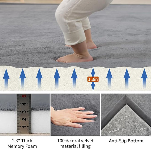 ACOMOPACK Baby Play Mat for Floor, 1.3" Thick Memory Foam Area Rug for Living - Image 2