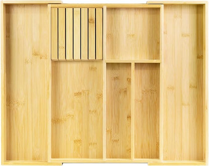 VaeFae Bamboo Kitchen Drawer Organizer, Utensil Tray by VaeFaeDirect