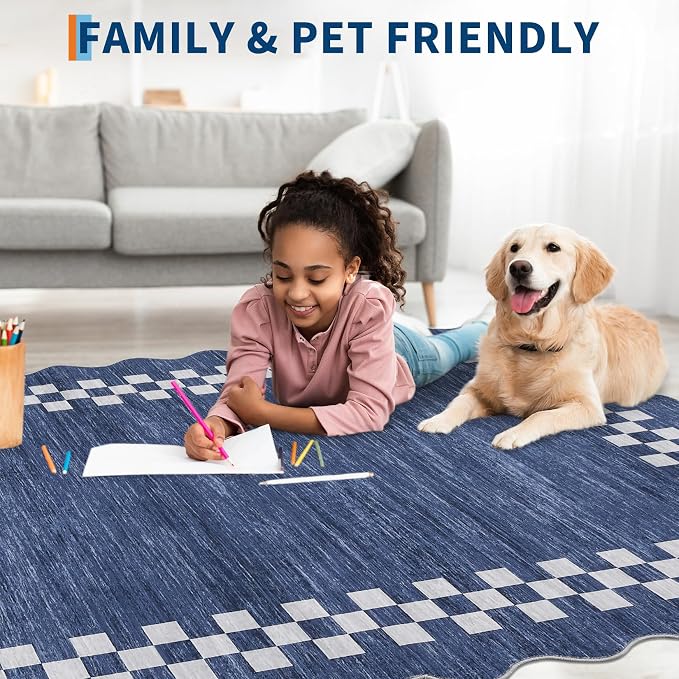 Washable Runner Rug 2x10 Modern Bordered Hallway Runner Rug Non Slip Kitchen - Image 4