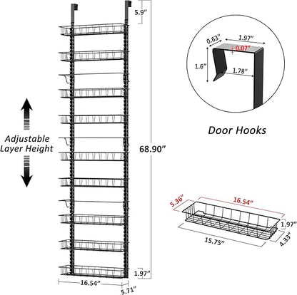 Churboro Over the Door Pantry Organizer Rack - Image 2