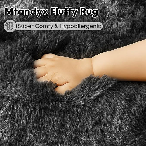 8x10 Area Rugs Living Room, Large Plush Fluffy Bedroom Carpet, Non-Slip - Image 2