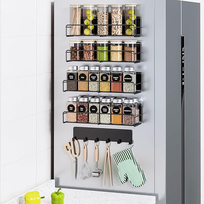 Mystozer 5 Pack Moveable Magnetic Spice Rack Organizer by Mystozer