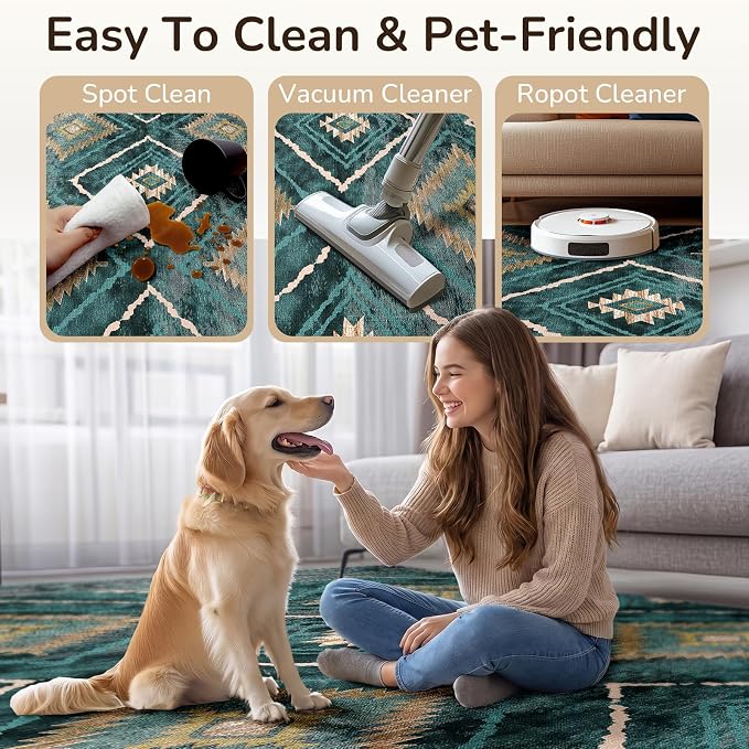 BESTSWEETIE Area Rug 3x5 Rug Machine Washable Non-Slip Low Pile Print Pattern - Image 6
