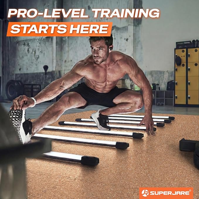 SUPERJARE 0.56'' Thick 6 Pcs 24 Sq Ft Rubber Top Exercise Equipment Mats - Image 2