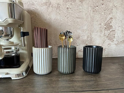 TOPYOKK Stoneware Coffee Bar Utensil Holder Tea & Coffee Spoon & Stirrer Holder - Image 2
