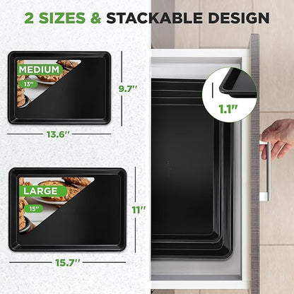 NutriChef 2-Piece Baking Sheet Non Stick - Image 3