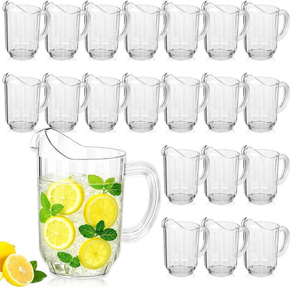 Tessco for you 20 Pcs Plastic Pitchers 60 Ounce Clear Restaurant Jug Large by Tessco