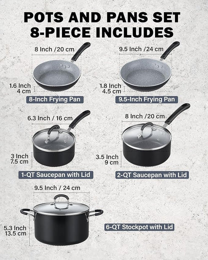 Cook N Home Pots and Pans Nonstick Kitchen Cookware Sets include Saucepan - Image 2