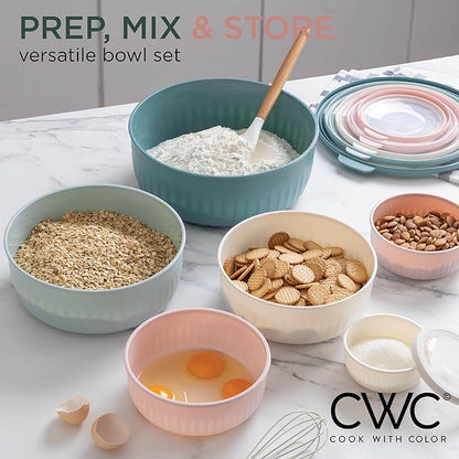 COOK WITH COLOR Prep Bowls with Lids- Wide and Deep Nesting Plastic Small - Image 4