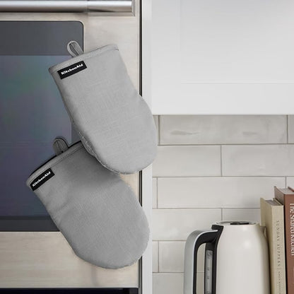 KITCHENAID Gourmet Series Gridlines Mini Oven Mitts 2-Pack Set, Heat Resistant - Image 5