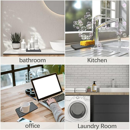 Set of 4 Bathroom Vanity Tray, Quick-Dry Diatomite Kitchen Tray - Image 6