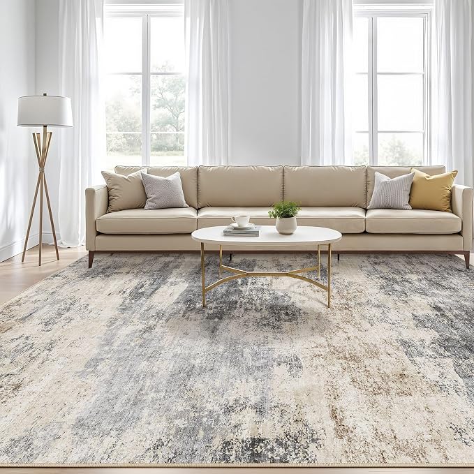 12x15 Area Rug Living Room: Washable Large Abstract Modern Soft Rugs Stain - Image 5