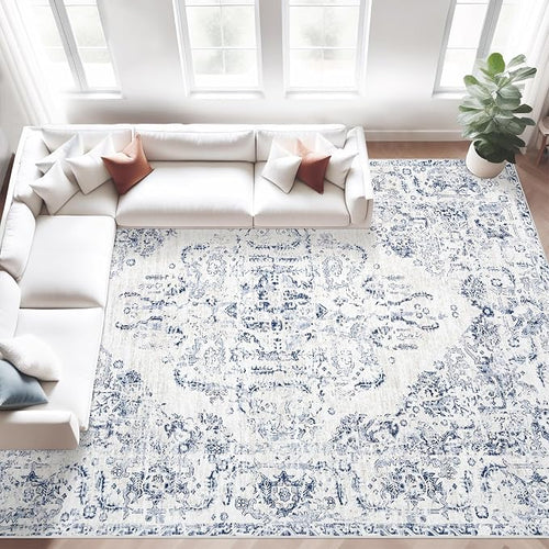 8x10 Area Rugs for Living Room: Washable Rug Vintage Large Rugs Soft Non Slip by MXSANYOORUG