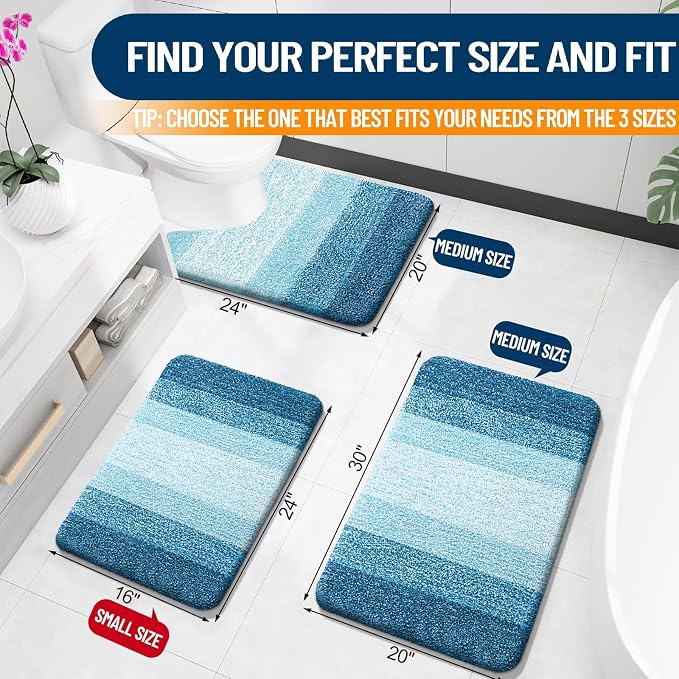 OLANLY Bathroom Rugs Mat 34x21, Extra Soft Absorbent Microfiber Bath Rugs - Image 2