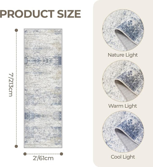 2x7 Runner Rug Non Slip, Thin Entryway Washable Rug - Image 2