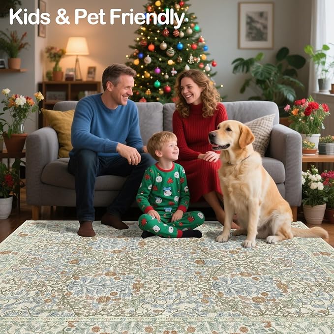 Washable 2x3 Entry Rug, Front Door Rugs Indoor, Vintage Floral Area Rugs - Image 5