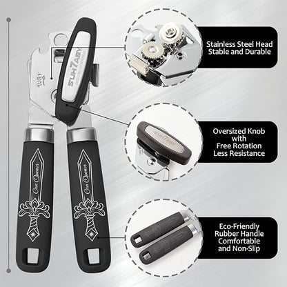 Manual Can Opener with Magnet – Heavy Duty Hand Can & Bottle Opener, Stainless - Image 2