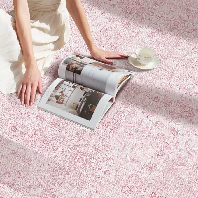 Rugxara 4x6 Rug for Living Room Bedroom, Vintage Retro Boho Area Rugs, Non Slip - Image 4