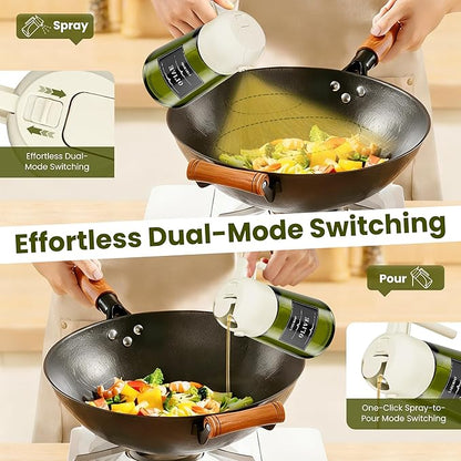 LAKUMIQI 2 in 1 Oil Sprayer for Cooking, 16oz Olive Oil Dispenser Bottle for - Image 3