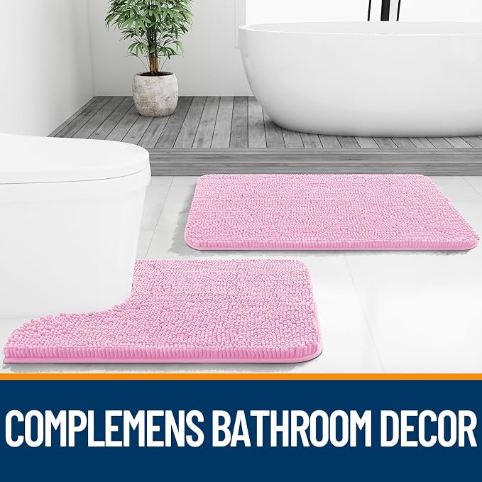 OLANLY Bathroom Runner Rugs 70x24, Extra Soft Absorbent Chenille Bath Rugs - Image 7