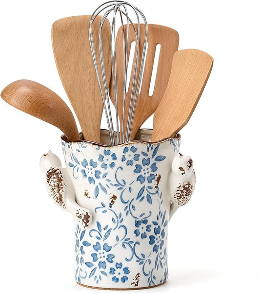 6.34"H Utensil Holder for Kitchen Counter, Modern Farmhouse Cooking Utensil by Jemirry