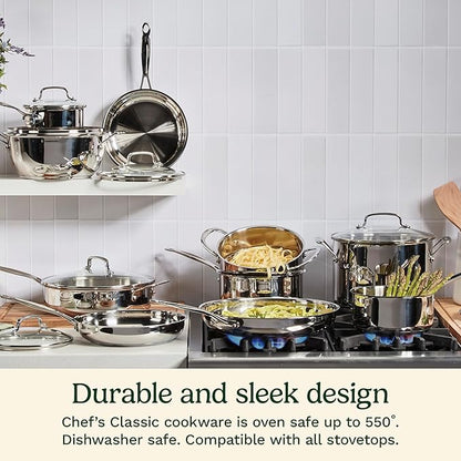 Cuisinart 8-Inch Open Skillet, Stainless Steel Skillet, Large Kitchen Pan - Image 4