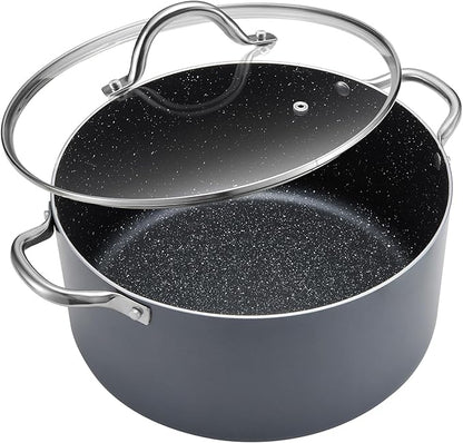 BEZIA 10 Quart Cooking Pot, Large Non Stick Induction Stock Pots by BEZIA