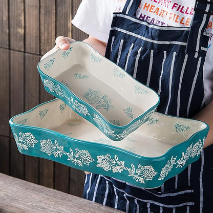 Baking Dish Casserole Dish Ceramic Lasagna Pan 2-Pcs Bakeware Sets Baking - Image 5