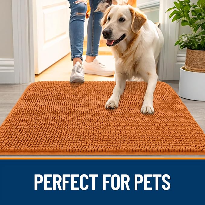 OLANLY Dog Door Mat for Muddy Paws 47x32, Absorbs Moisture and Dirt, Absorbent - Image 6