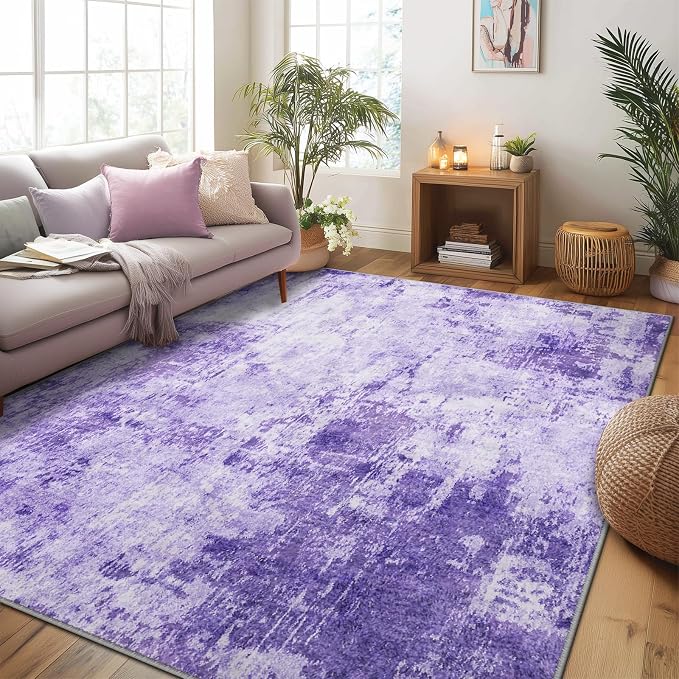 RELEANY Washable Area Rugs 7'x9' Non-Slip Modern Abstract Soft - Image 8