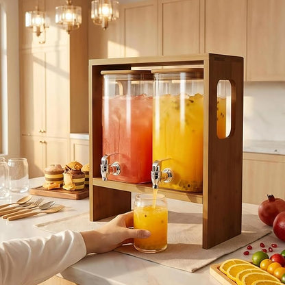 2 PCS 1.2 Gallon Drink Dispenser, Glass Beverage Dispenser - Image 7