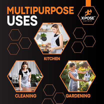 Xpose Safety 4000 White Plastic Disposable Aprons - Image 2