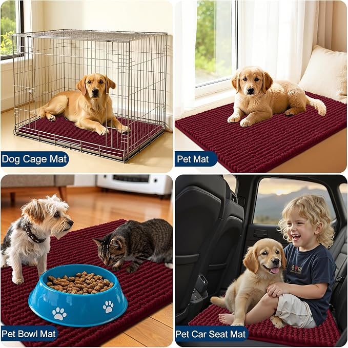 OLANLY Dog Door Mat for Muddy Paws 44x32, Ultra Absorbent Chenille Mud Doormat - Image 7