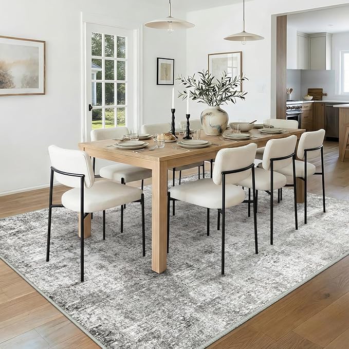 RELEANY Washable Area Rugs 9'x12' Non-Slip Modern Abstract Soft - Image 3